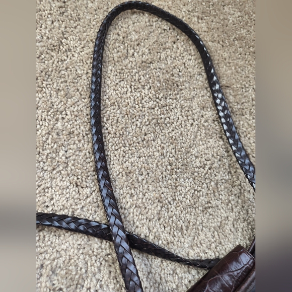 BRIGHTON Women’s VINTAGE Medium LEATHER TOTE SHOULDER Bag Silver Hardware - Picture 12 of 16